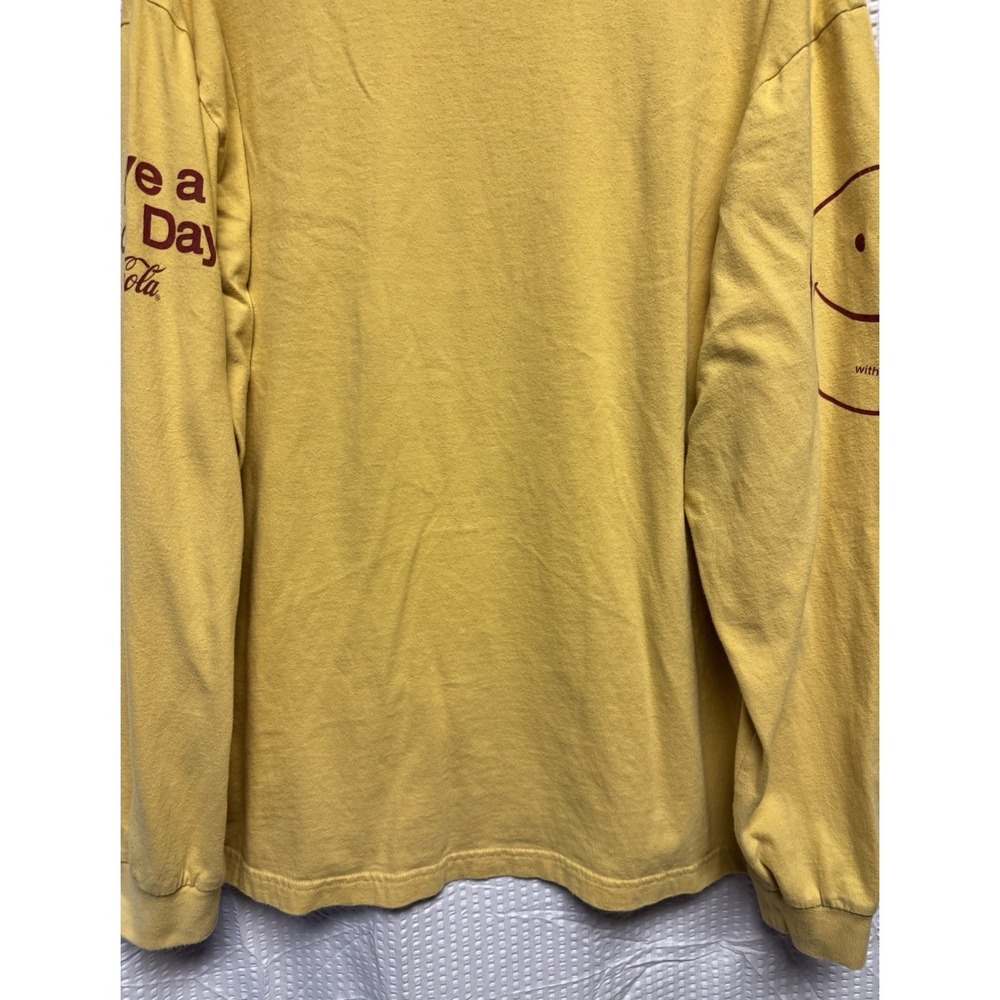 Coca-Cola X Pacsun T Shirt Men's Large Yellow Long Sleeve Casual Tee Outdoors - Picture 11 of 12